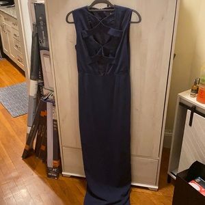 AQAQ Navy Blue Maxi Dress Special Occasion/Formal